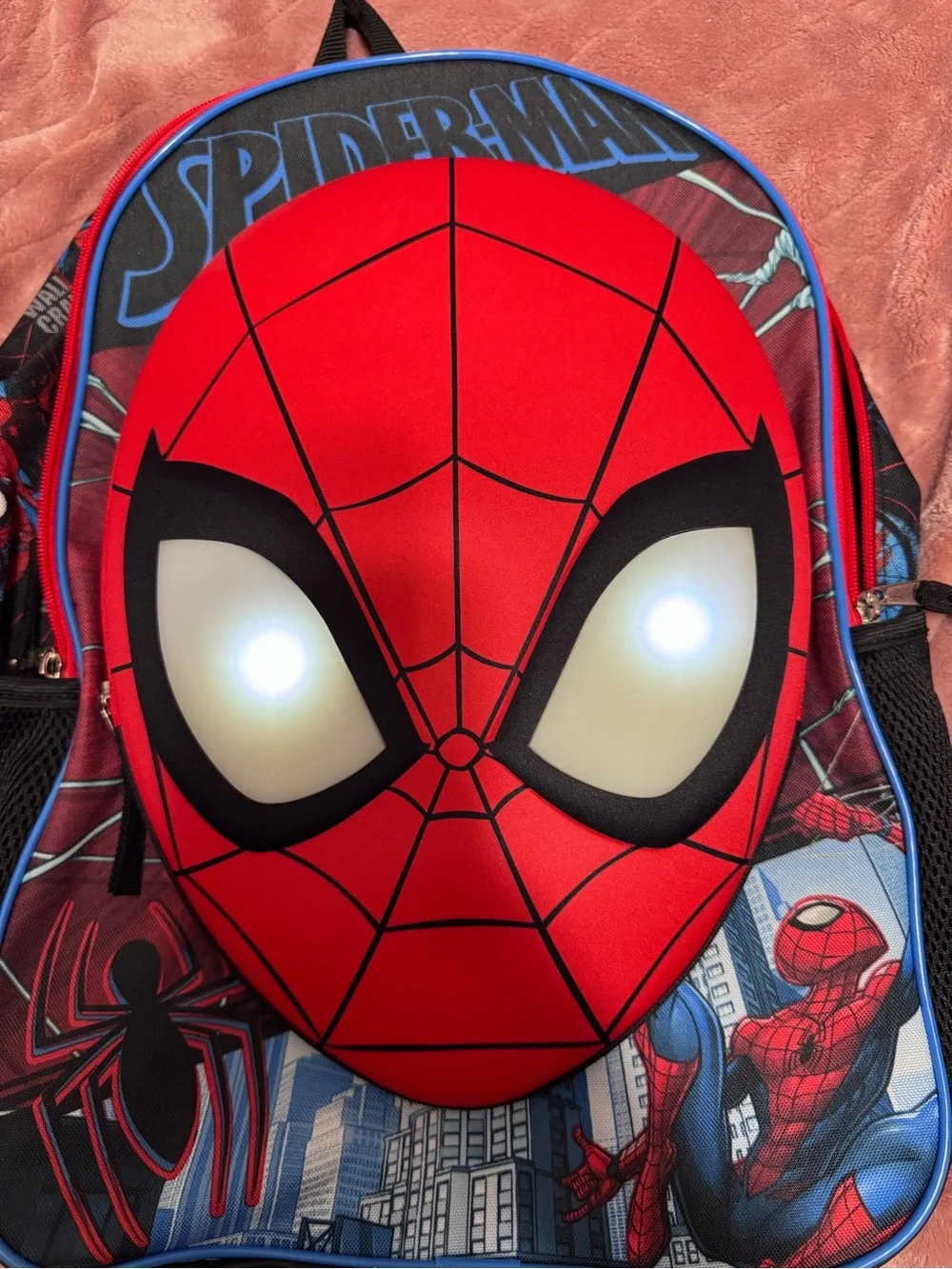 Spiderman Kids Blue and Red Backpack with Matching Lunch Bag